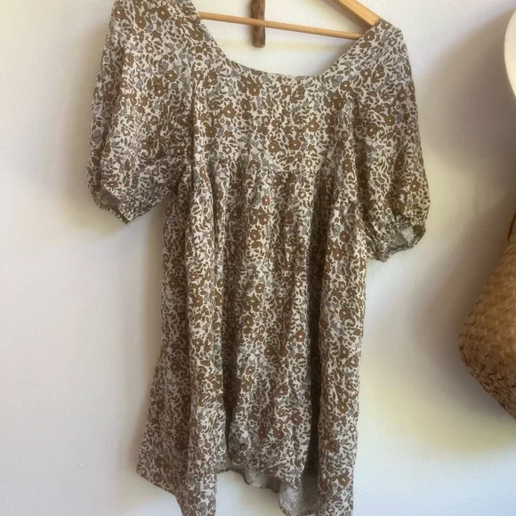 Rylee + Cru Brown and Cream Floral Midi Dress - Picture 4 of 4